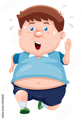 illustration of fat man Jogging