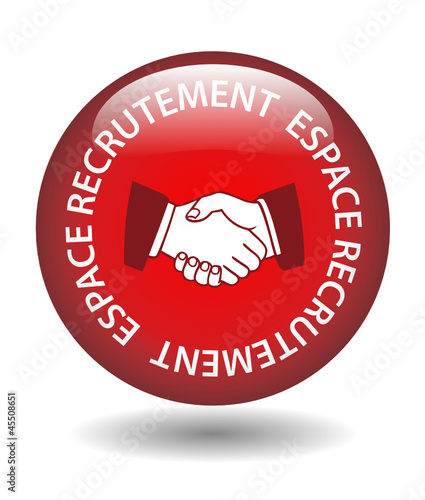 Bouton Web ESPACE RECRUTEMENT (remploi embauche candidature cv)