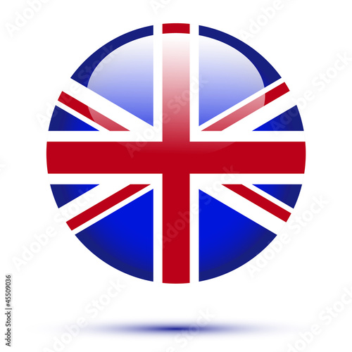 Great britain flag on button