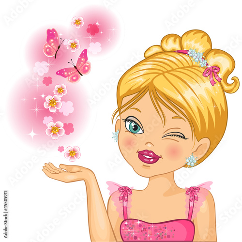 Princess with butterflies