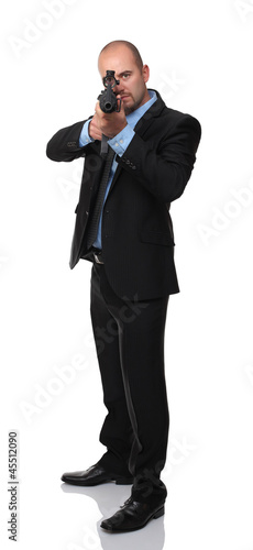 businessman with rifle