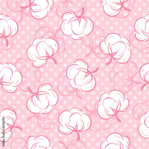 Seamless pattern with cotton buds