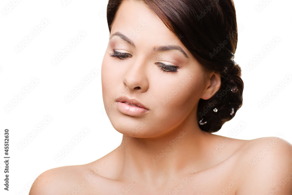 Sexy caucasian young woman with wedding make-up Sexy caucasian young woman with wedding make-up