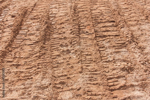 wheel tracks on dirt © sorapop