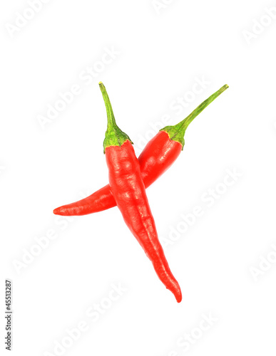 red hot chili peppers isolated on a white background