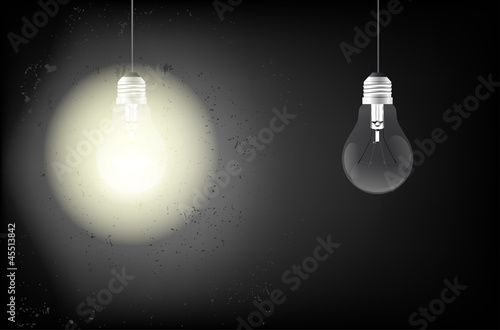 Lit and unlit bulb