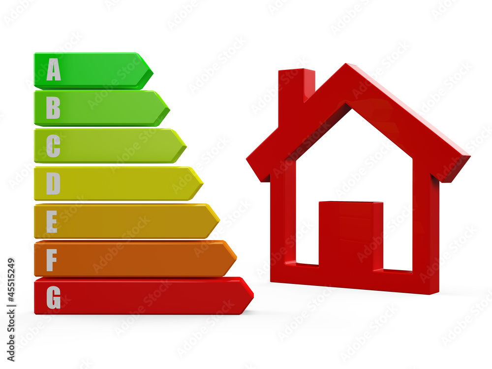 3D Energy efficiency concept on white background 3D Energy efficiency concept on white background