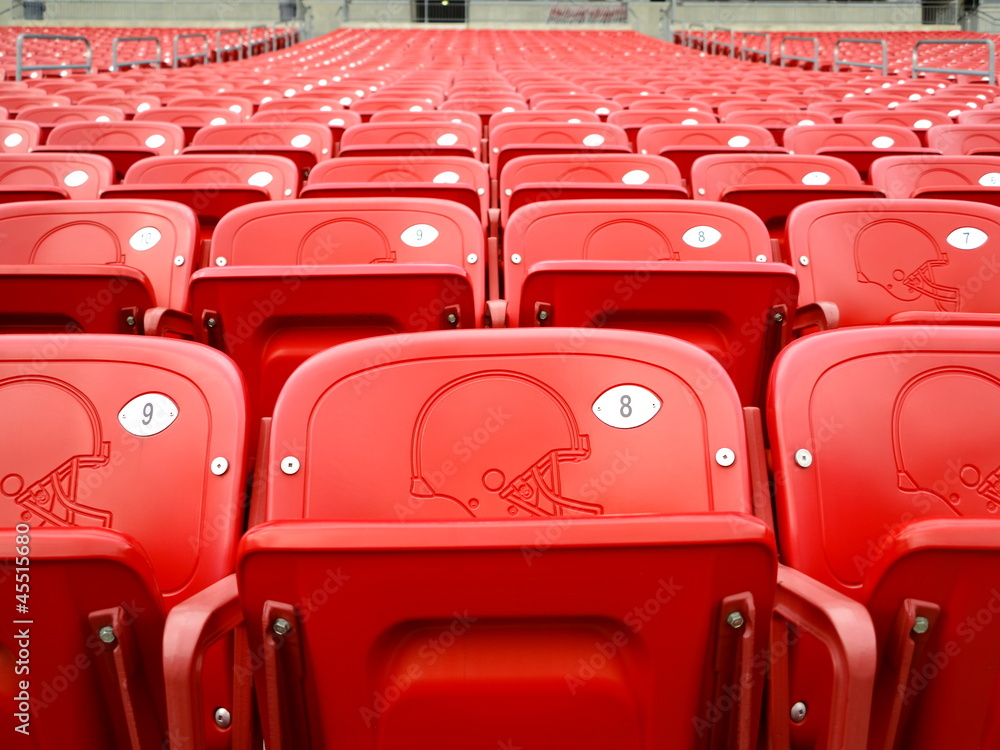 Fototapeta premium Red football stadium seating