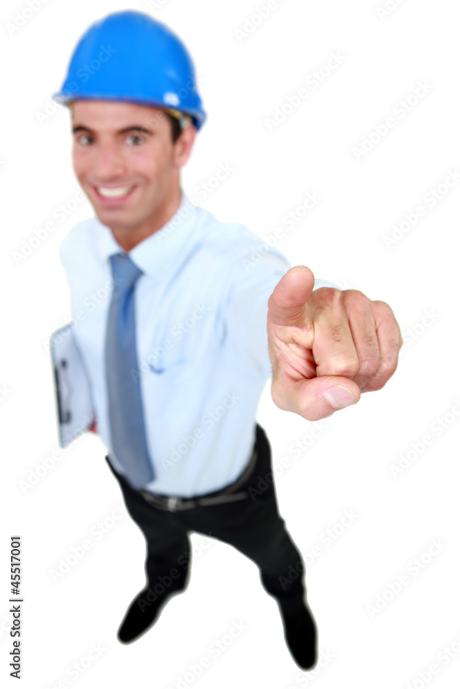 happy businessman on a construction site happy businessman on a construction site