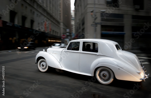 Classic Wedding Car in movement © StuckPixel