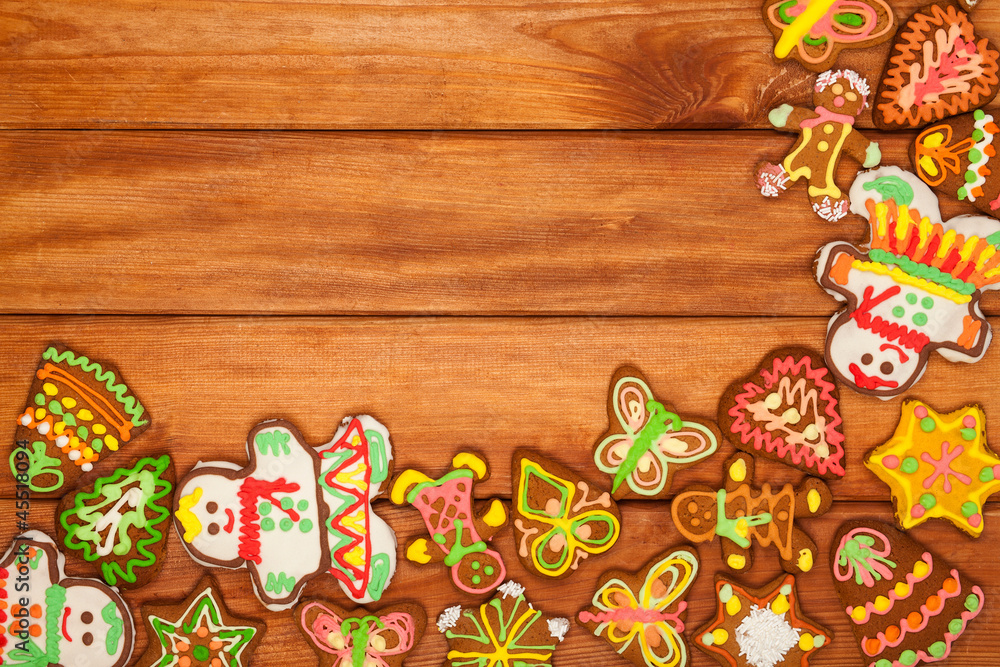 gingerbread, Christmas cookies, background