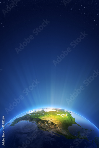 Fototapeta Naklejka Na Ścianę i Meble -  Earth Radiant Light Series - North America