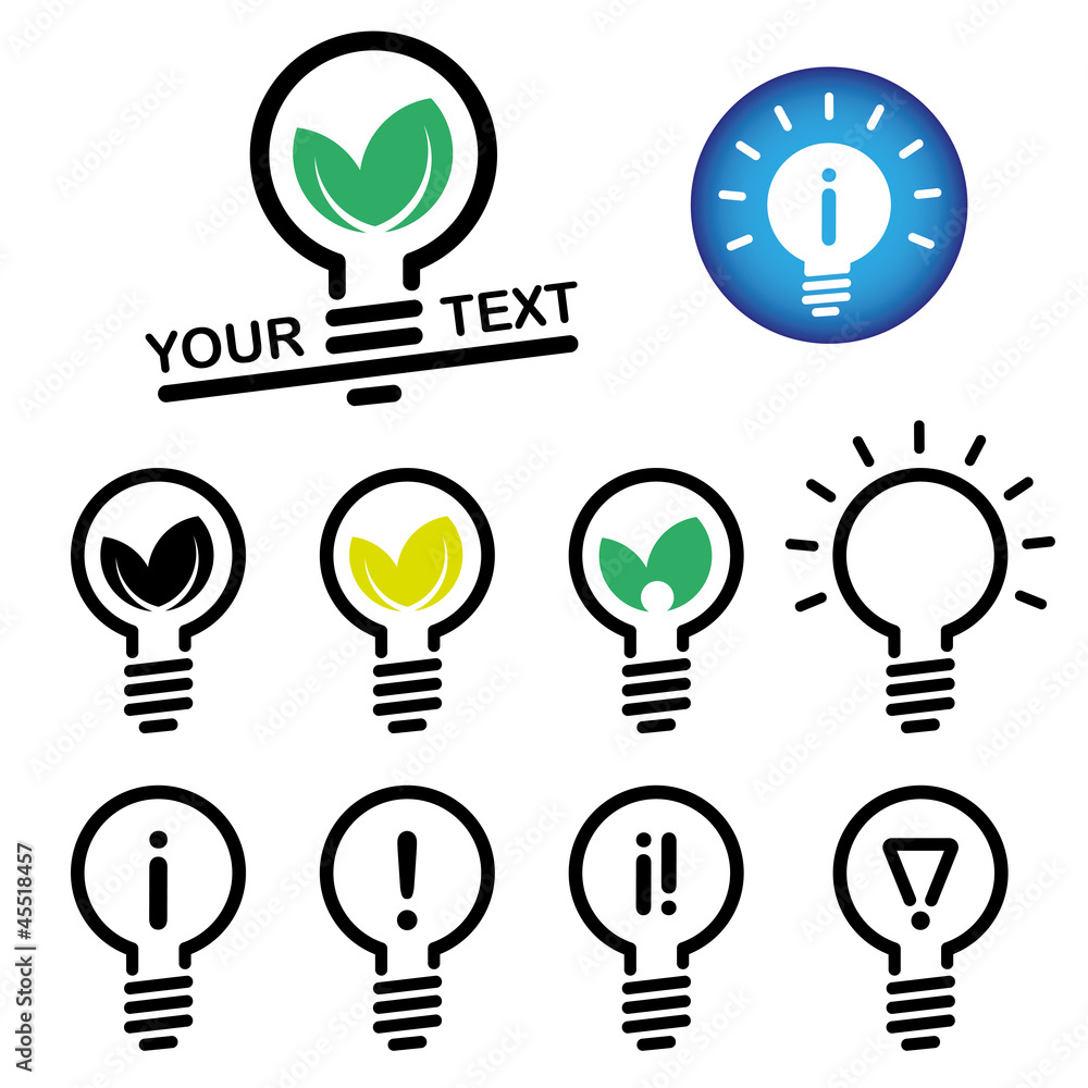 Glühbirne Energie Idee Icons Glühbirne Energie Idee Icons