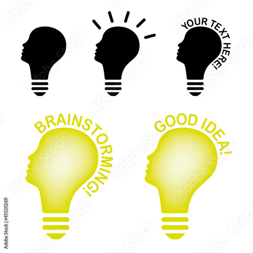 Glühbirne Energie Idee Brainstorming Kopf