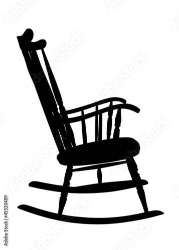 Vintage Rocking Chair Stencil - Righ Side