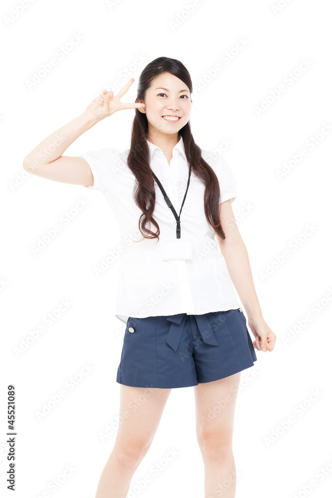 Beautiful woman on white background. Portrait of asian. Beautiful woman on white background. Portrait of asian.