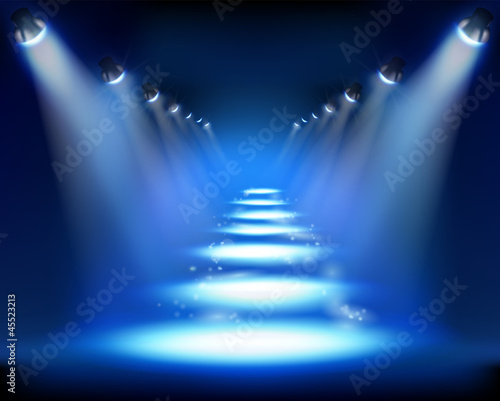 Illuminated way. Vector Illustration.