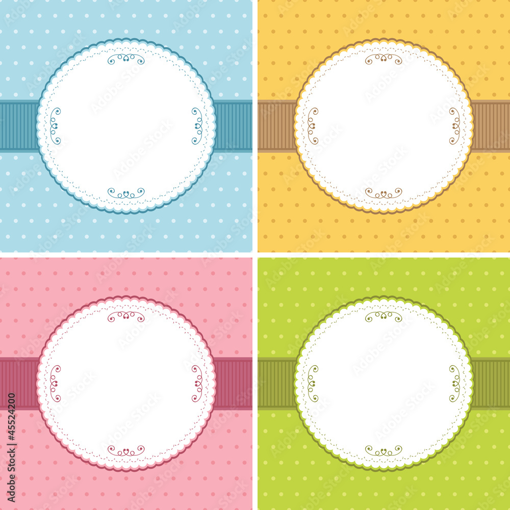 frame decorations with ribbons and copy space labels vector blue yellow pink green elegant stationery frame decorations with ribbons and copy space labels vector blue yellow pink green elegant stationery