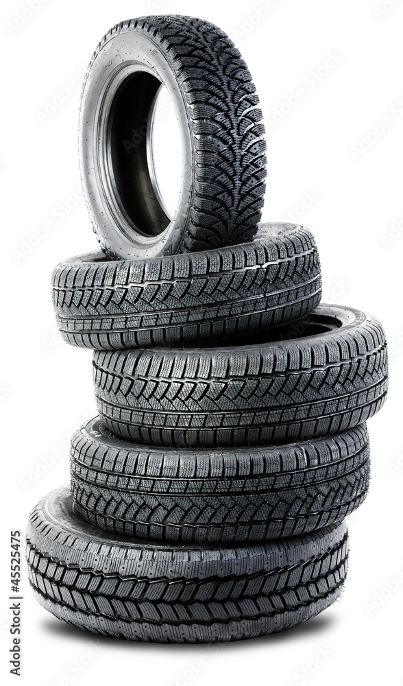 tires on the white background tires on the white background