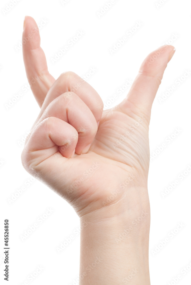 Hand showing distance