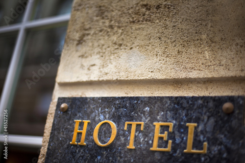 Hôtel, plaque, façade, tourisme, entrée, marbre, commerce photo