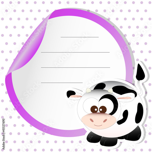 sticker cow - place your text