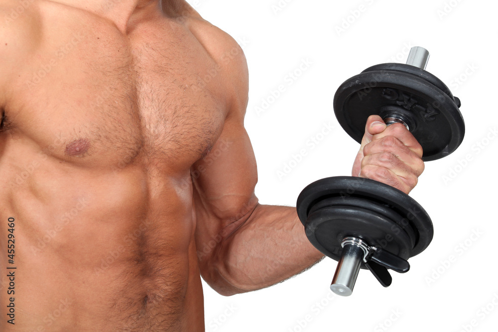 Man lifting dumbbells Man lifting dumbbells