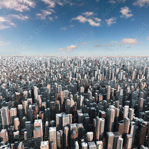 futuristic city, 3d digitally rendered illustration