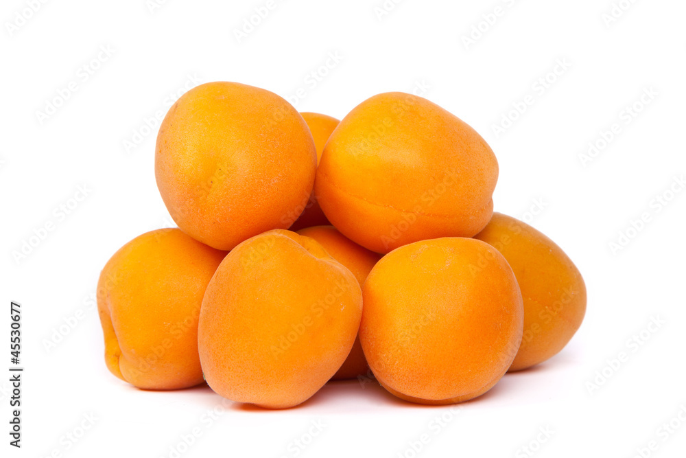 Apricots on a white background Apricots on a white background