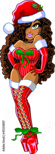 Sexy African American Christmas Girl