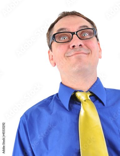 Funny Business Man Geek with Glasses