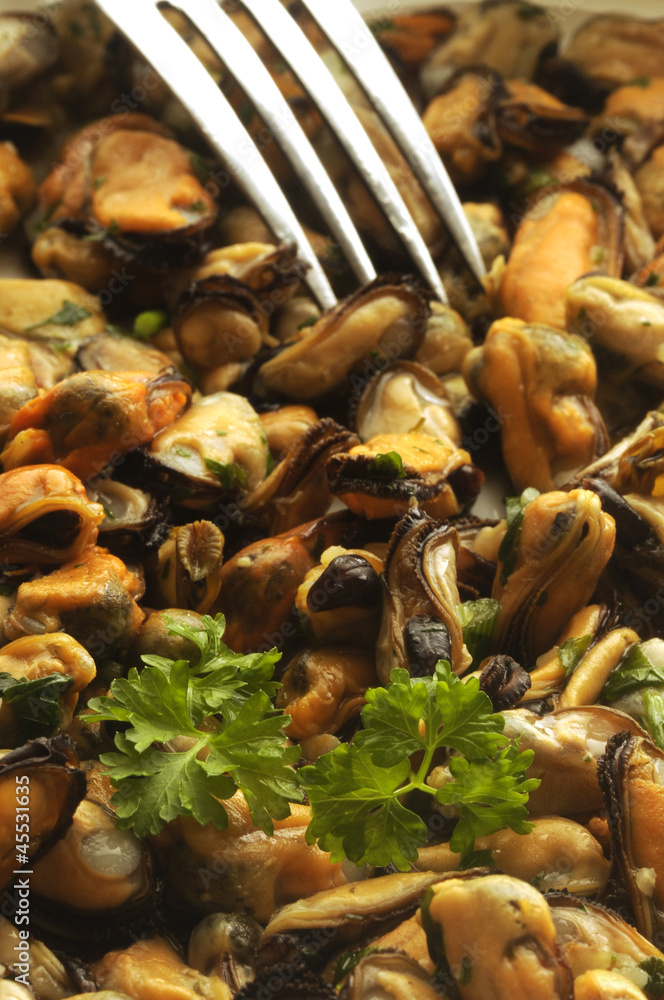 Fototapeta premium Moules à la provençale Mejillones a la provenzal