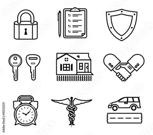 Handshake insurance icons