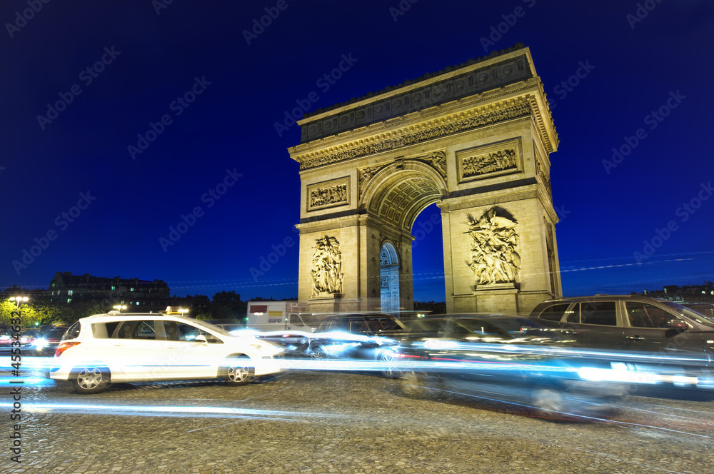 traffic at Arc de Triomphe - Arch of Triumph, Paris, France