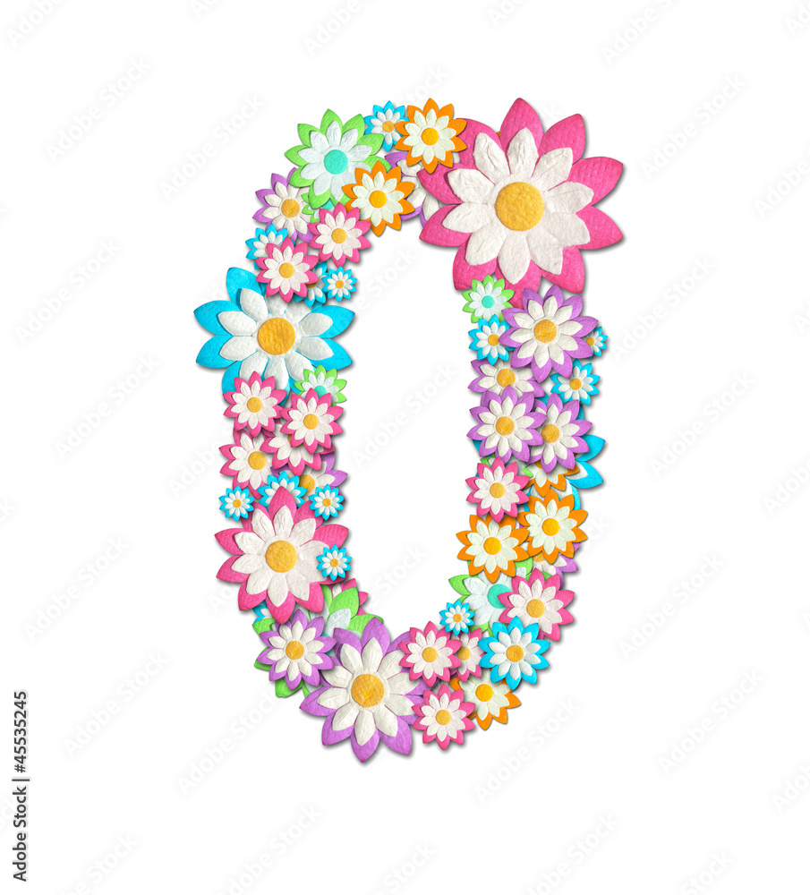 Number 0 create from flower isolated on white background Number 0 create from flower isolated on white background