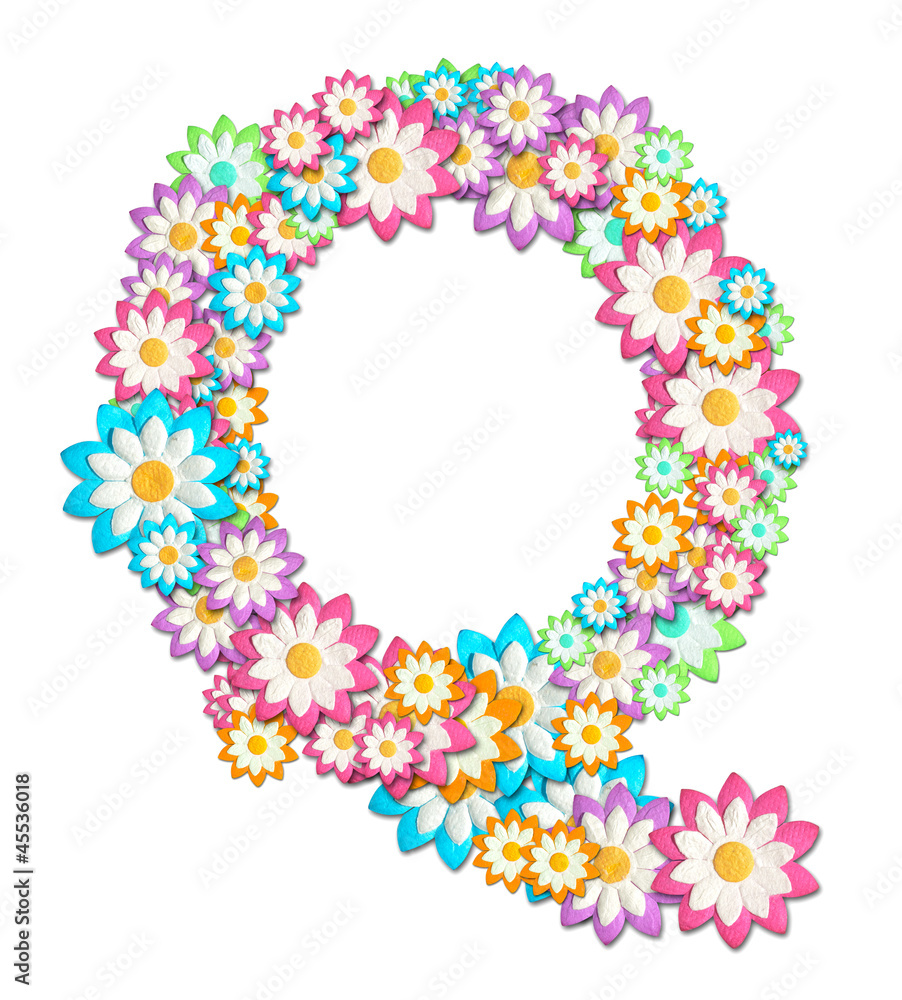 Flower Alphabet isolated on white background Flower Alphabet isolated on white background