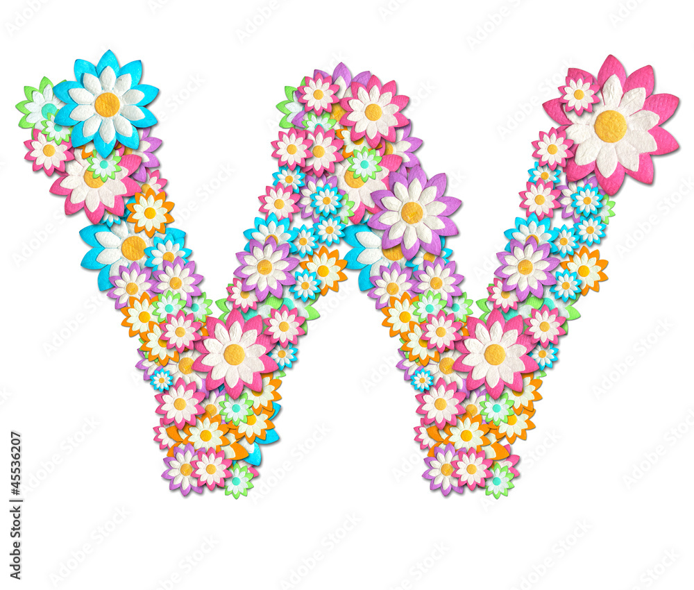 Flower Alphabet isolated on white background Flower Alphabet isolated on white background