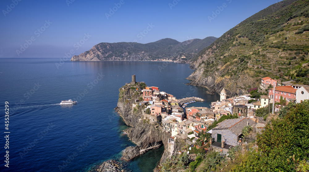 Vernazza village landscape in Cinque Terre, Italy