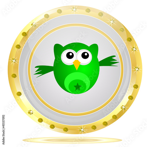 Brilliant button with the owl