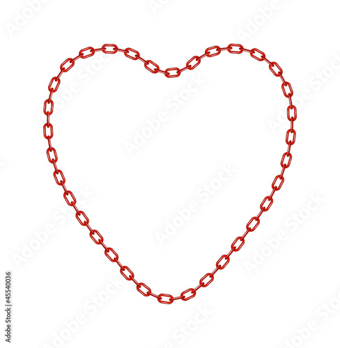 Red chain in shape of heart