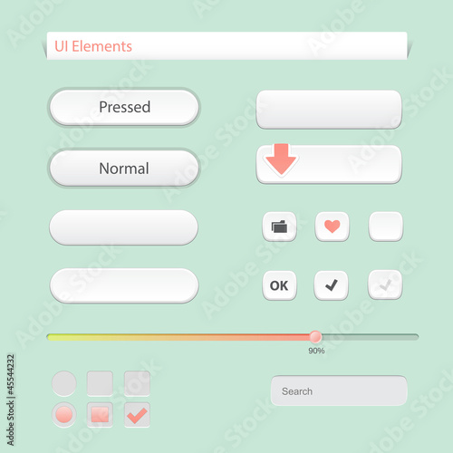 Vector modern user interface elements set