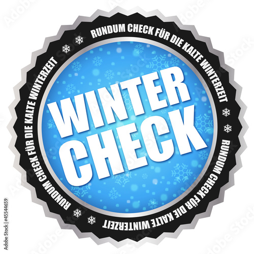 Button "Winter-Check" Blau/Schwarz/Silber