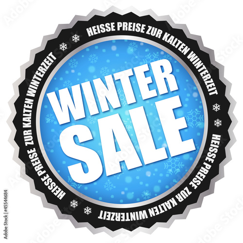 Button "Winter-Sale" Blau/Schwarz/Silber