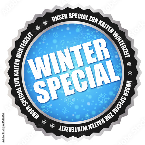 Button "Winter-Special" Blau/Schwarz/Silber