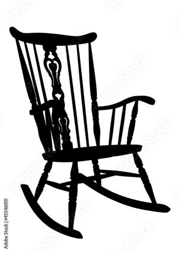 Vintage Rocking Chair Stencil - Right Side Tilted