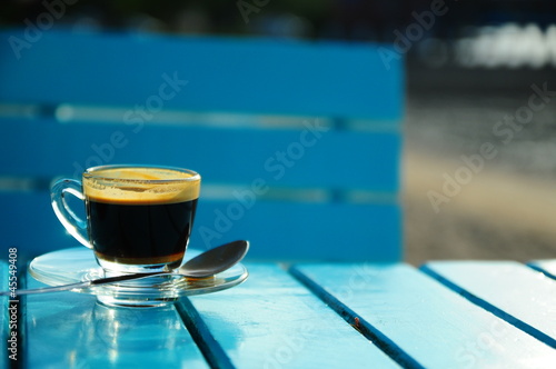 espresso in blue photo