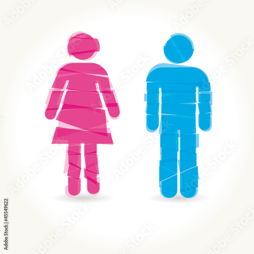 Colored male and female sign vector