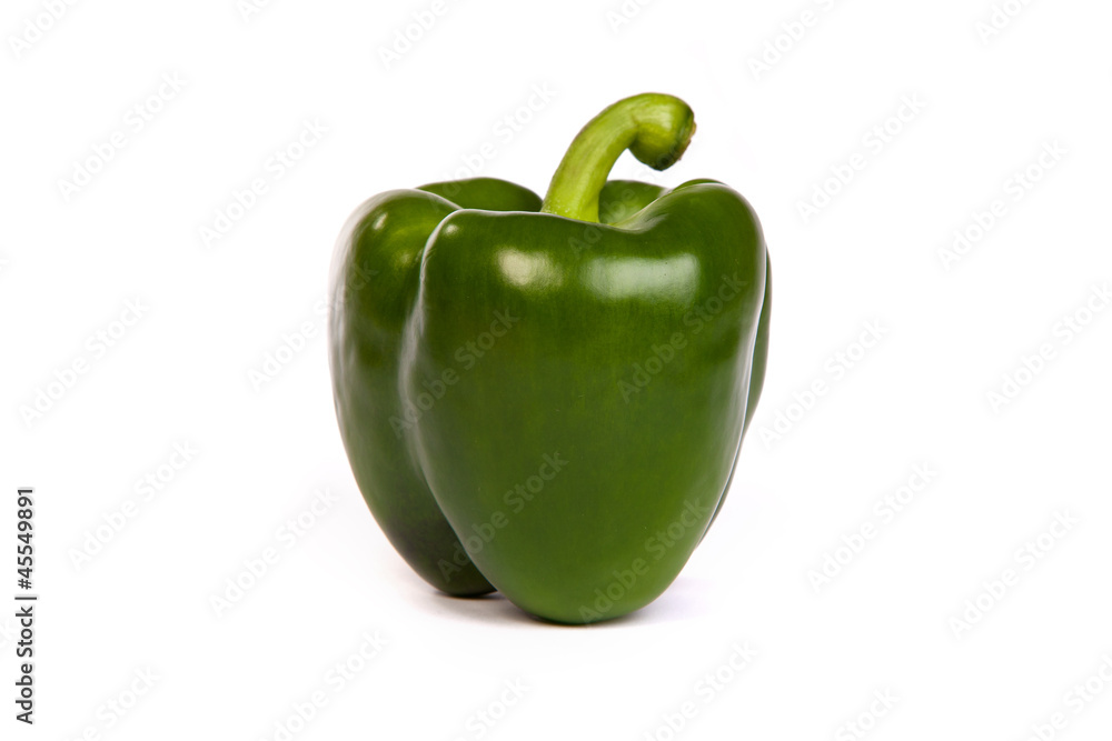 A green sweet bell pepper isolated on white A green sweet bell pepper isolated on white