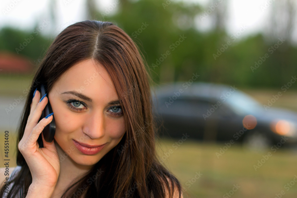 young woman calling by phone young woman calling by phone