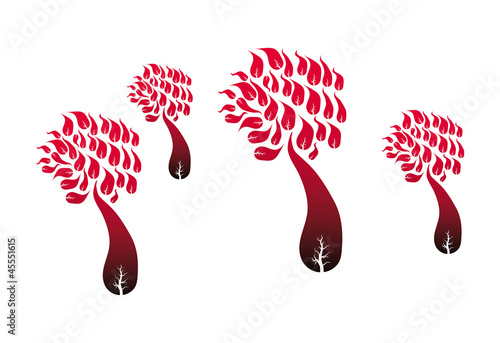 Abstract burning trees